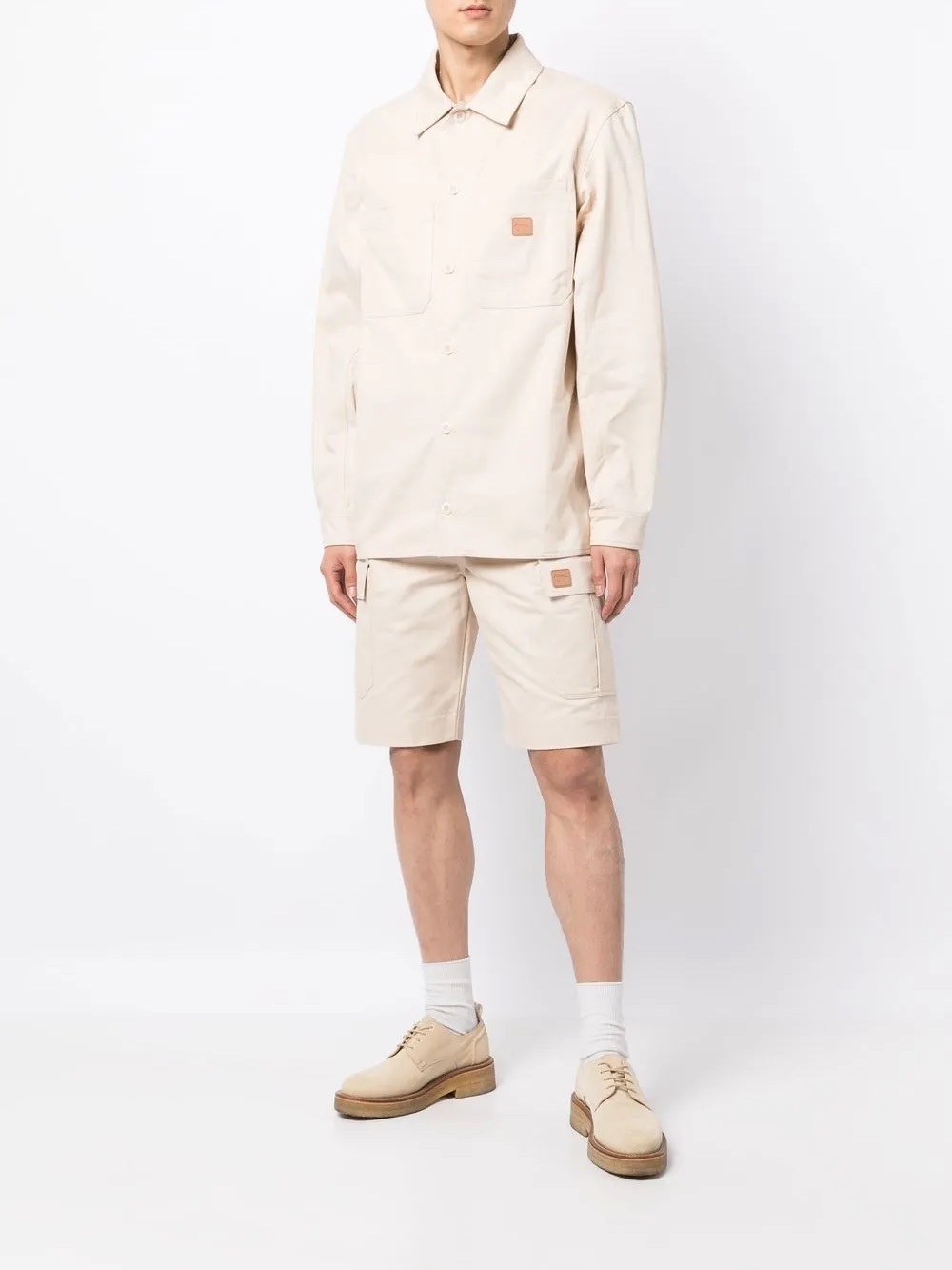 Maison Kitsuné x Café Workwear Long Sleeve Shirt – Latte Color